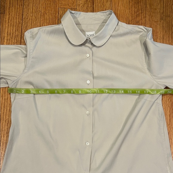 Sara Roka Taupe Elegant Button-Down Top Size 42 - Picture 14 of 16